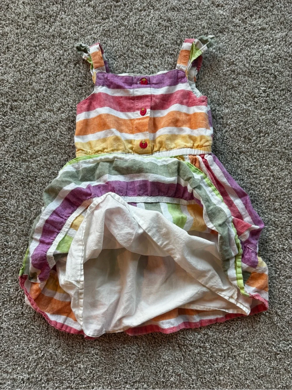 Girls Dress Lot 4T Dress Bundle Stripe Sundress & Pink Floral Ruffle Dress Set